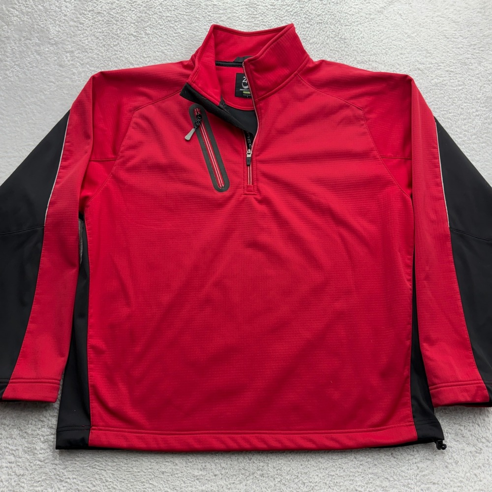 Zero Restriction Tour Series Mens Large Red Black Quarter Zip Golf Pullover‎ L